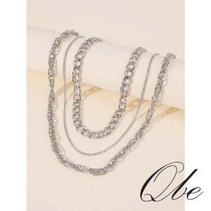 Qbe 2 sets Solid Chain Necklace